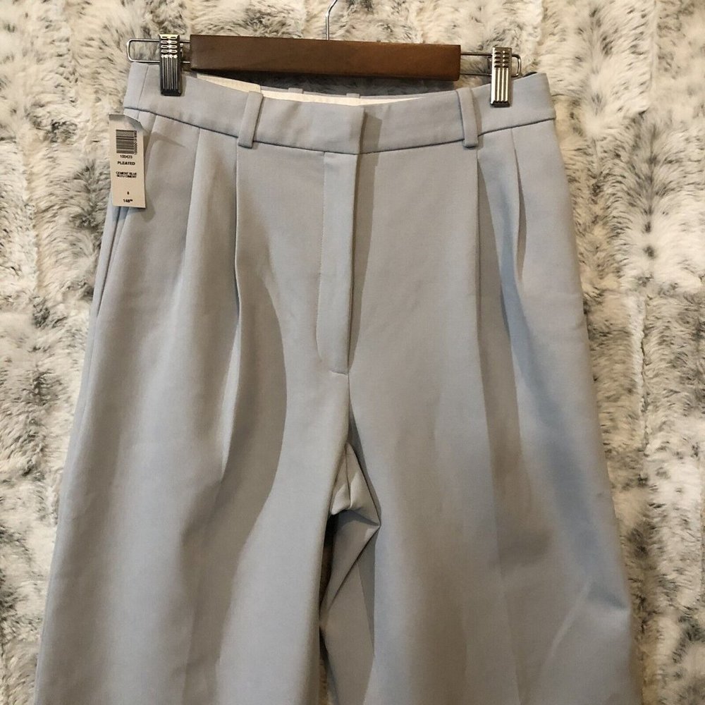 Babaton Atelier Pleated High Rise Wide Leg Trousers Pants Size 8